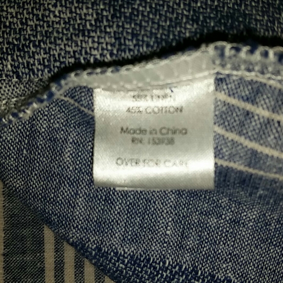 Sloane Ranger Linen Blend Chambray Ruffled Tank - Picture 6 of 6